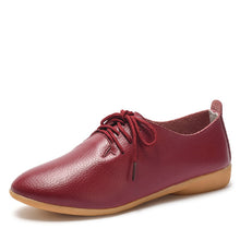 Load image into Gallery viewer, dobeyping 2018 New Women Shoes Genuine Leather Women's Shoe Lace-Up Female Flats Pointed Toe Woman Oxfords Large Size 35-44
