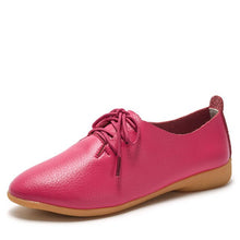 Load image into Gallery viewer, dobeyping 2018 New Women Shoes Genuine Leather Women's Shoe Lace-Up Female Flats Pointed Toe Woman Oxfords Large Size 35-44