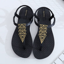 Load image into Gallery viewer, ZHENZHOU Women's shoes Net red sandals female flat with 2019 new bohemian national wind flat bottom wild resort beach shoes