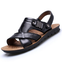 Load image into Gallery viewer, Big Size 48 Men Genuine Leather Sandals Summer Classic Men Shoes Slippers Soft Sandals Men Roman Comfortable Walking Footwear