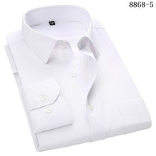 Load image into Gallery viewer, 4XL 5XL 6XL 7XL 8XL Large Size Men's Business Casual Long Sleeved Shirt White Blue Black Smart Male Social Dress Shirt Plus