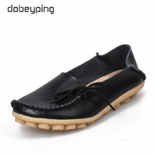 Load image into Gallery viewer, New Moccasins Women Flats 2019 Autumn Woman Loafers Genuine Leather Female Shoes Slip On Ballet Bowtie Women's Shoe Size 35-44