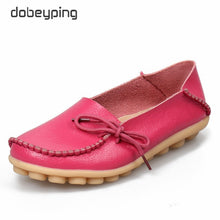 Load image into Gallery viewer, New Moccasins Women Flats 2019 Autumn Woman Loafers Genuine Leather Female Shoes Slip On Ballet Bowtie Women's Shoe Size 35-44