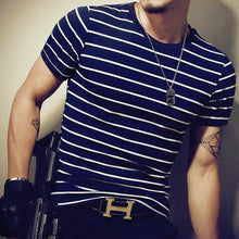 Load image into Gallery viewer, Summer Fashion Men's T Shirt Casual Patchwork Short Sleeve T Shirt Mens Clothing Trend Casual Slim Fit Hip-Hop Top Tees 5XL