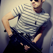 Load image into Gallery viewer, Summer Fashion Men's T Shirt Casual Patchwork Short Sleeve T Shirt Mens Clothing Trend Casual Slim Fit Hip-Hop Top Tees 5XL