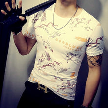 Load image into Gallery viewer, Summer Fashion Men's T Shirt Casual Patchwork Short Sleeve T Shirt Mens Clothing Trend Casual Slim Fit Hip-Hop Top Tees 5XL