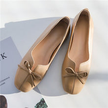 Load image into Gallery viewer, Women's genuine leather slip-on ballerians soft comfortable ballet flats leisure espadrilles bowtie casual daily moccasins shoes
