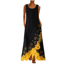 Load image into Gallery viewer, MAXIORILL maxi dress S-5XL woman богемное платье платье bohemian платье женское summer Sleeveless Print Round Neck beach dress