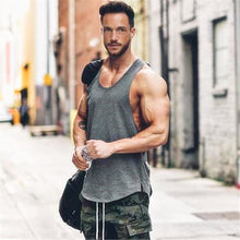 Load image into Gallery viewer, Brand gym clothing cotton singlets canotte bodybuilding stringer tank top men fitness shirt muscle guys sleeveless vest Tanktop