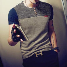 Load image into Gallery viewer, Summer Fashion Men's T Shirt Casual Patchwork Short Sleeve T Shirt Mens Clothing Trend Casual Slim Fit Hip-Hop Top Tees 5XL