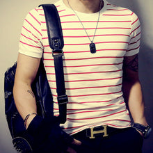 Load image into Gallery viewer, Summer Fashion Men's T Shirt Casual Patchwork Short Sleeve T Shirt Mens Clothing Trend Casual Slim Fit Hip-Hop Top Tees 5XL