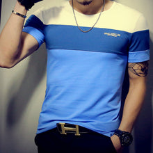 Load image into Gallery viewer, Summer Fashion Men's T Shirt Casual Patchwork Short Sleeve T Shirt Mens Clothing Trend Casual Slim Fit Hip-Hop Top Tees 5XL