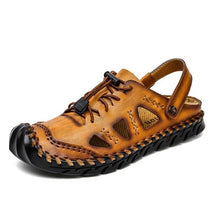 Load image into Gallery viewer, Zomer Sandalen Mannen Lederen Classic Romeinse Sandalen 2019 Slipper Outdoor Sneaker Strand Rubber Flip Flops Mannen Water Trekking Sandalen