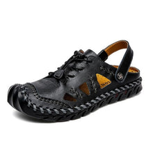 Load image into Gallery viewer, Zomer Sandalen Mannen Lederen Classic Romeinse Sandalen 2019 Slipper Outdoor Sneaker Strand Rubber Flip Flops Mannen Water Trekking Sandalen