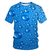 Load image into Gallery viewer, Popular Men Tshirt Short Sleeve 3D Printed Lightning T-shirt Uniquely Raindrop T-shirt Loose O-neck Summer Men’s Clothes