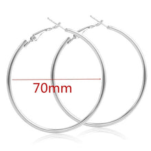 Load image into Gallery viewer, 40mm 60mm 70mm 80mm Exaggerate Big Smooth Circle Hoop Earrings Brincos Simple Party Round Loop Earrings for Women Jewelry