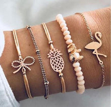 Load image into Gallery viewer, Juego de pulseras Bohemias de 30 estilos para mujeres Shell Star mapa lotus piña corazón Piedra Natural cadenas brazalete Boho joyería