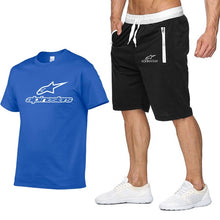 Load image into Gallery viewer, 2020 Fashion t-shirt Shorts Set Men Summer 2pc Tracksuit+Shorts Sets Beach Mens Casual Tee Shirts Set Sportswears