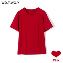 Load image into Gallery viewer, WOTWOY Summer Knitted Basic Solid T-shirt Women Casual Cotton Short Sleeve Tee-Shirts Female Tops Women 2020 New Fashion S-XL
