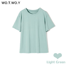 Load image into Gallery viewer, WOTWOY Summer Knitted Basic Solid T-shirt Women Casual Cotton Short Sleeve Tee-Shirts Female Tops Women 2020 New Fashion S-XL