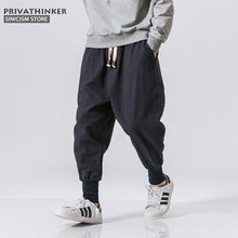 Load image into Gallery viewer, Sincism Store Men Harem Pants Japanese Casual Cotton Linen Trouser Man Jogger Pants Chinese Baggy Pants