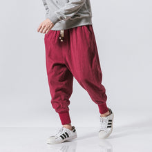 Load image into Gallery viewer, Sincism Store Men Harem Pants Japanese Casual Cotton Linen Trouser Man Jogger Pants Chinese Baggy Pants