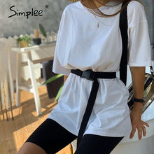 Load image into Gallery viewer, Simplee Casual solid new women's two piece suit including belt solid color home loose sports fashion leisure suit summer 2020