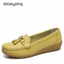 Load image into Gallery viewer, dobeyping 2018 New Arrival Shoes Woman Genuine Leather Women Flats Slip On Women's Loafers Female Moccasins Shoe Plus Size 35-44