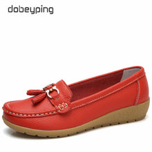 Load image into Gallery viewer, dobeyping 2018 New Arrival Shoes Woman Genuine Leather Women Flats Slip On Women's Loafers Female Moccasins Shoe Plus Size 35-44
