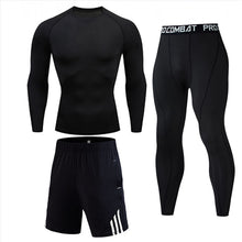 Load image into Gallery viewer, Men&#39;s full suit tracksuit Compressed clothes Sport Wear For Men Run Base layer set  Gym Jogging Suit Fitness Tights leggings 4XL
