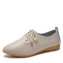 Load image into Gallery viewer, dobeyping 2018 New Women Shoes Genuine Leather Women&#39;s Shoe Lace-Up Female Flats Pointed Toe Woman Oxfords Large Size 35-44
