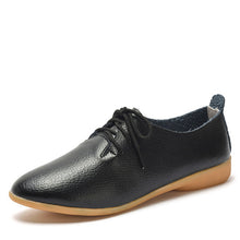 Load image into Gallery viewer, dobeyping 2018 New Women Shoes Genuine Leather Women&#39;s Shoe Lace-Up Female Flats Pointed Toe Woman Oxfords Large Size 35-44
