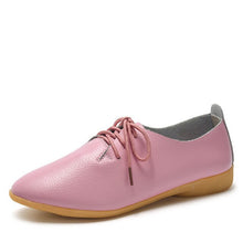 Load image into Gallery viewer, dobeyping 2018 New Women Shoes Genuine Leather Women&#39;s Shoe Lace-Up Female Flats Pointed Toe Woman Oxfords Large Size 35-44

