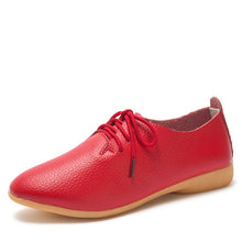 Load image into Gallery viewer, dobeyping 2018 New Women Shoes Genuine Leather Women&#39;s Shoe Lace-Up Female Flats Pointed Toe Woman Oxfords Large Size 35-44
