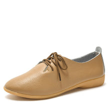 Load image into Gallery viewer, dobeyping 2018 New Women Shoes Genuine Leather Women&#39;s Shoe Lace-Up Female Flats Pointed Toe Woman Oxfords Large Size 35-44

