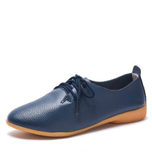 Load image into Gallery viewer, dobeyping 2018 New Women Shoes Genuine Leather Women&#39;s Shoe Lace-Up Female Flats Pointed Toe Woman Oxfords Large Size 35-44
