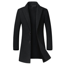 Load image into Gallery viewer, Winter Wool Jacket Men&#39;s High-quality Wool Coat casual Slim collar wool coat Men&#39;s long cotton collar trench coat
