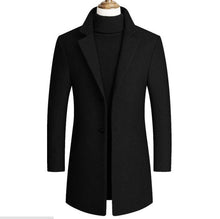 Load image into Gallery viewer, Winter Wool Jacket Men&#39;s High-quality Wool Coat casual Slim collar wool coat Men&#39;s long cotton collar trench coat

