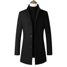 Load image into Gallery viewer, Winter Wool Jacket Men&#39;s High-quality Wool Coat casual Slim collar wool coat Men&#39;s long cotton collar trench coat
