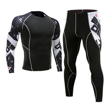 Load image into Gallery viewer, Men&#39;s full suit tracksuit Compressed clothes Sport Wear For Men Run Base layer set  Gym Jogging Suit Fitness Tights leggings 4XL
