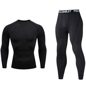 Men's full suit tracksuit Compressed clothes Sport Wear For Men Run Base layer set  Gym Jogging Suit Fitness Tights leggings 4XL