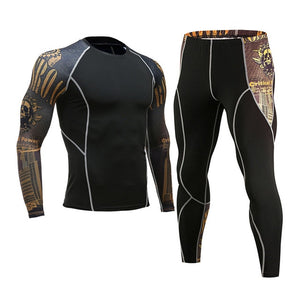 Men's full suit tracksuit Compressed clothes Sport Wear For Men Run Base layer set  Gym Jogging Suit Fitness Tights leggings 4XL