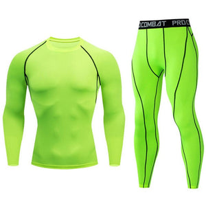 Men's full suit tracksuit Compressed clothes Sport Wear For Men Run Base layer set  Gym Jogging Suit Fitness Tights leggings 4XL