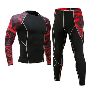Men's full suit tracksuit Compressed clothes Sport Wear For Men Run Base layer set  Gym Jogging Suit Fitness Tights leggings 4XL