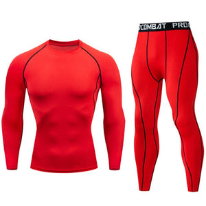Men's full suit tracksuit Compressed clothes Sport Wear For Men Run Base layer set  Gym Jogging Suit Fitness Tights leggings 4XL