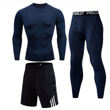 Load image into Gallery viewer, Men&#39;s full suit tracksuit Compressed clothes Sport Wear For Men Run Base layer set  Gym Jogging Suit Fitness Tights leggings 4XL
