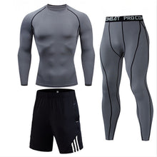 Load image into Gallery viewer, Men&#39;s full suit tracksuit Compressed clothes Sport Wear For Men Run Base layer set  Gym Jogging Suit Fitness Tights leggings 4XL
