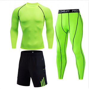 Men's full suit tracksuit Compressed clothes Sport Wear For Men Run Base layer set  Gym Jogging Suit Fitness Tights leggings 4XL