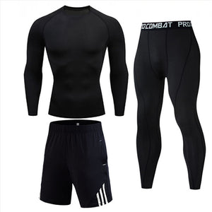 Men's full suit tracksuit Compressed clothes Sport Wear For Men Run Base layer set  Gym Jogging Suit Fitness Tights leggings 4XL