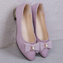 Load image into Gallery viewer, Single Shoe Women&#39;s Summer 2019 Korean Version Low-heeled Baitao Butterfly Knot Shoes Shallow Sequined Flat-soled Leisur14
